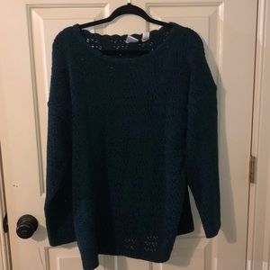 teal sweater